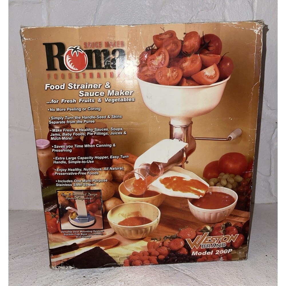 Weston Roma Food Strainer and Sauce Maker for Fruits and Vegetables - White...